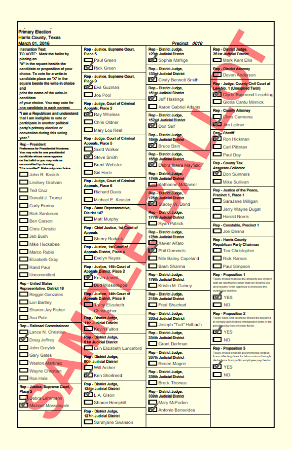 Harris County Ballot For March 5 2024 Amalea